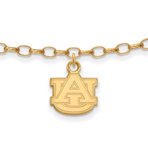 Sterling Silver Gold-plated LogoArt Auburn University 9 inch Anklet