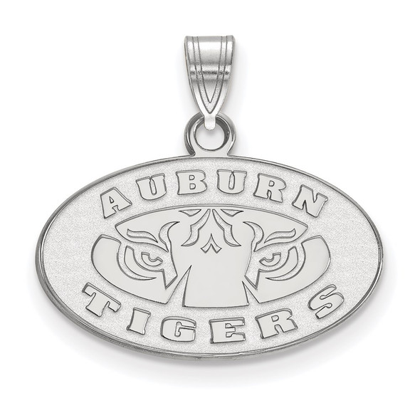 10k White Gold LogoArt Auburn Tigers Small Pendant