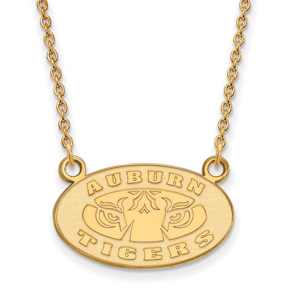 10k Gold LogoArt Auburn Tigers Small Pendant 18 inch Necklace