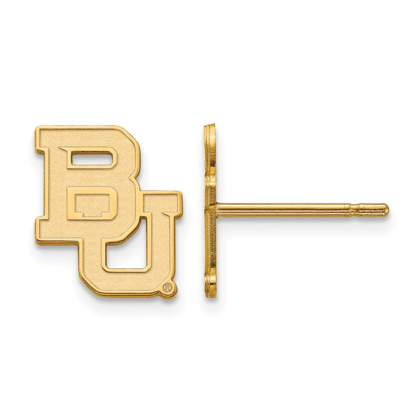 10k Gold LogoArt Baylor University Bears Extra Small Post Earrings