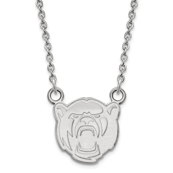 14k White Gold LogoArt Baylor University Small Pendant 18 inch Necklace