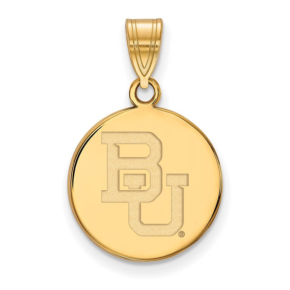 14k Gold LogoArt Baylor University Bears Medium Disc Pendant