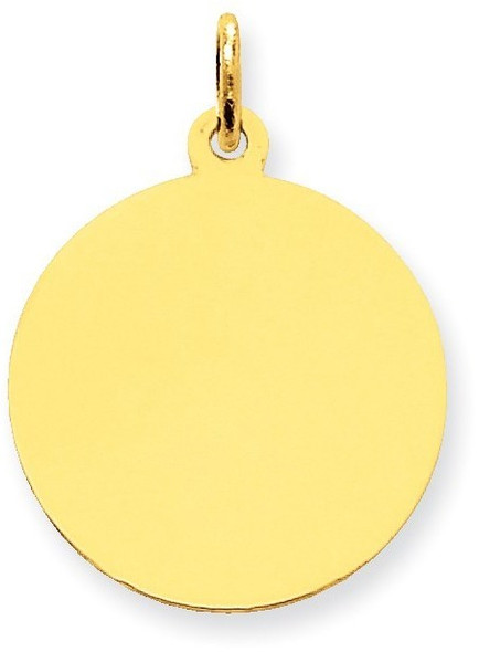 26mm x 19mm 14k Yellow Gold Plain .013 Gauge Circular Engravable Disc Charm