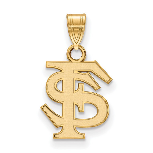 Sterling Silver Gold-plated LogoArt Florida State University F-S Small Pendant