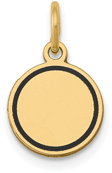 14k Yellow Gold w/Enamel .027 Gauge Circular Engravable Disc Charm XM606