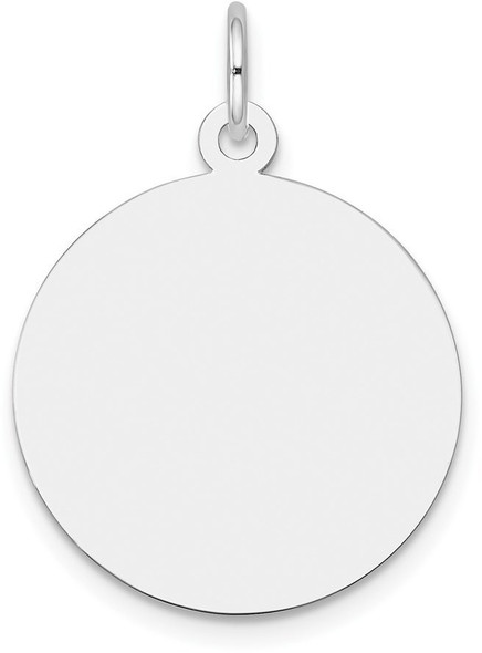 27mm x 20mm 14k White Gold Plain .018 Gauge Round Engravable Disc Charm