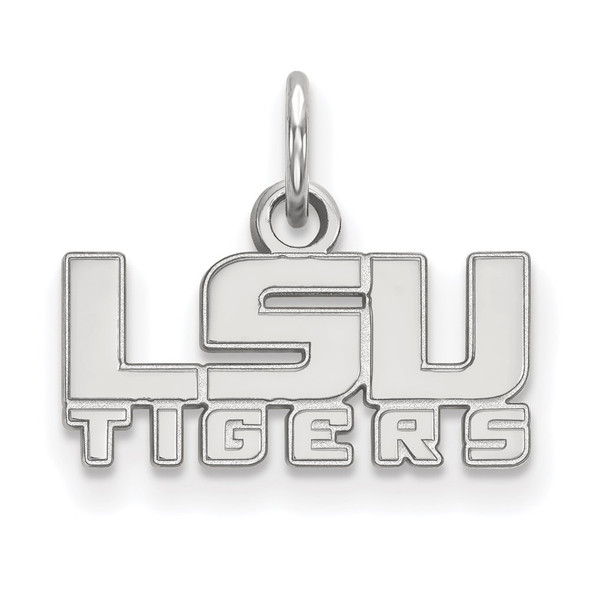 10k White Gold LogoArt Louisiana State University L-S-U Tigers Extra Small Pendant