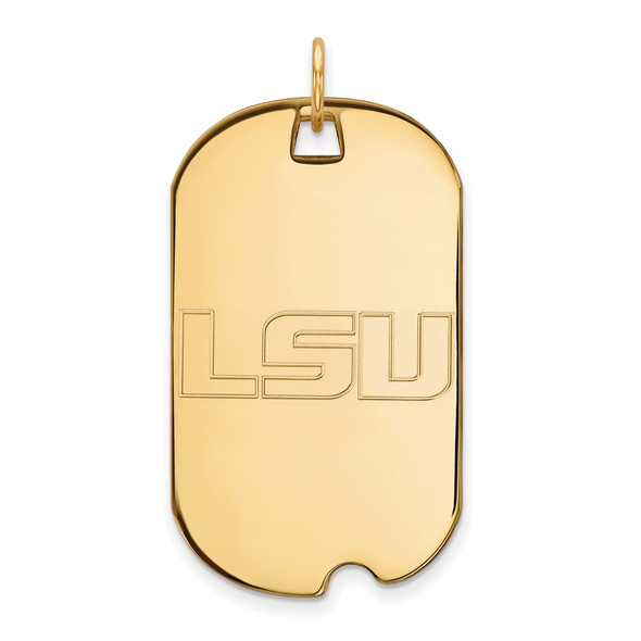 10k Gold LogoArt Louisiana State University L-S-U Large Dog Tag Pendant