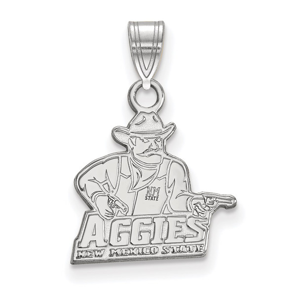 14k White Gold LogoArt New Mexico State University Aggies Small Pendant