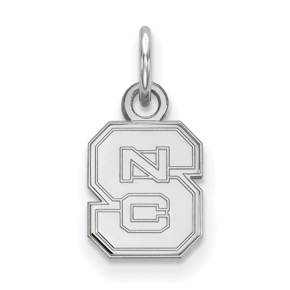 14k White Gold LogoArt North Carolina State University N-C-S Extra Small Pendant