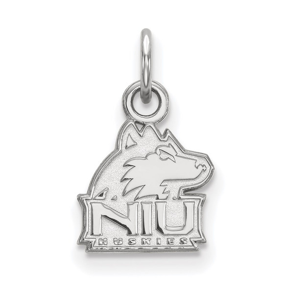 Sterling Silver Rhodium-plated LogoArt Northern Illinois University N-I-U Huskies Extra Small Pendant