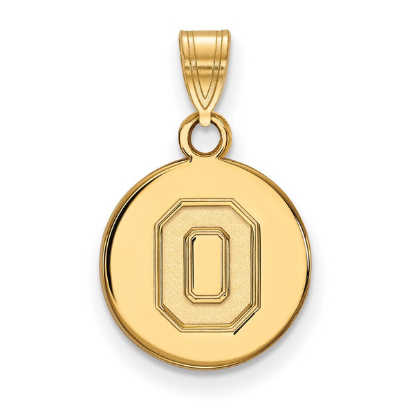 10k Gold LogoArt The Ohio State University Letter O Small Disc Pendant