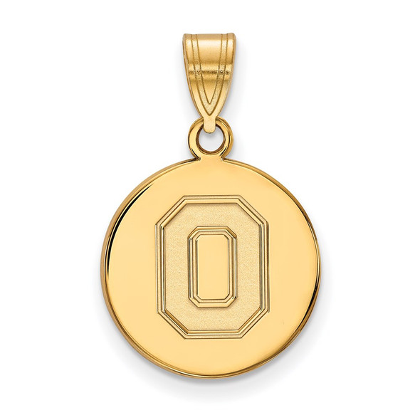 10k Gold LogoArt The Ohio State University Letter O Medium Disc Pendant