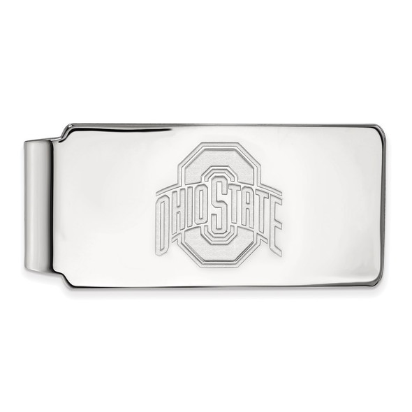 Sterling Silver Rhodium-plated LogoArt The Ohio State University Money Clip