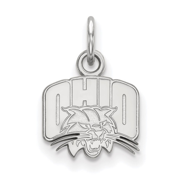 Sterling Silver Rhodium-plated LogoArt Ohio University Extra Small Pendant