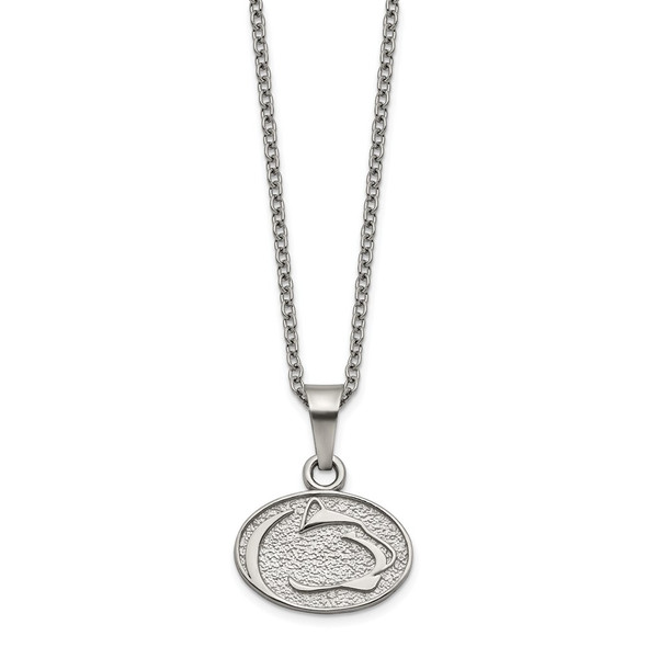 Stainless Steel LogoArt Penn State University Lion Pendant 18 inch Necklace with 2 inch Extender