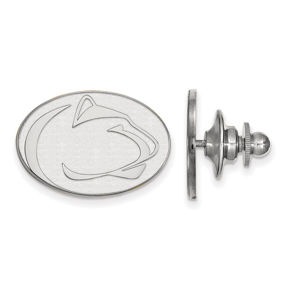 Sterling Silver Rhodium-plated LogoArt Penn State University Lion Lapel Pin