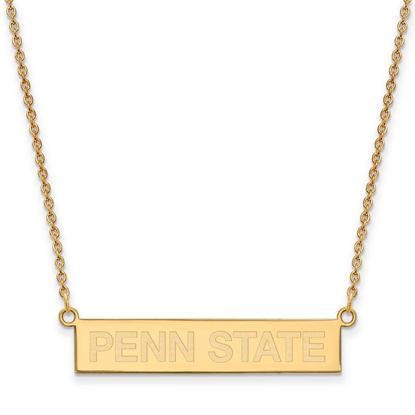 Sterling Silver Gold-plated LogoArt The Pennsylvania State University Small Bar 18 inch Necklace