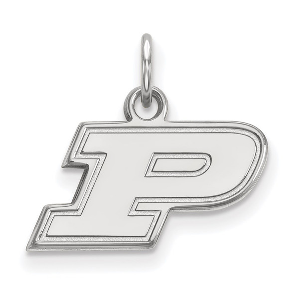 Sterling Silver Rhodium-plated LogoArt Purdue University Letter P Extra Small Pendant