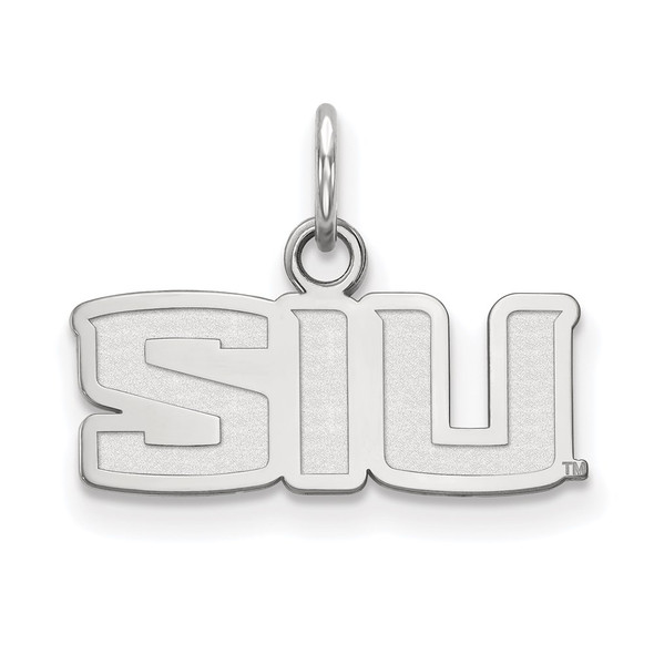 Sterling Silver Rhodium-plated LogoArt Southern Illinois University S-I-U Extra Small Pendant