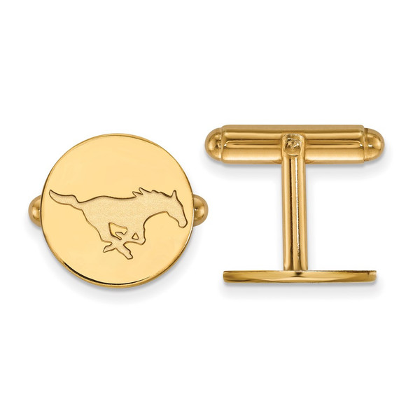 Sterling Silver Gold-plated LogoArt Southern Methodist University Mustang Cuff Links