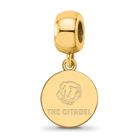 Sterling Silver w/Gold-plating LogoArt The Citadel Small Dangle Bead GP026TCI