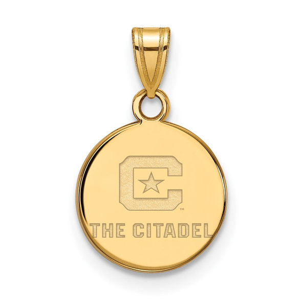 Sterling Silver w/Gold-plating LogoArt The Citadel Small Pendant GP002TCI