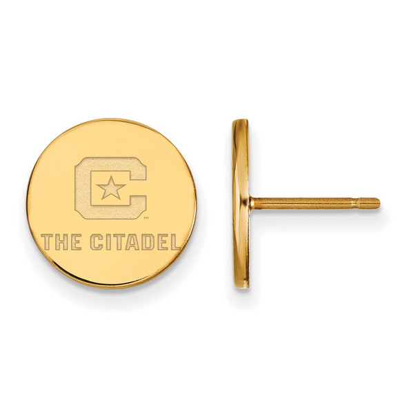 Sterling Silver w/Gold-plating LogoArt The Citadel Small Post Earrings