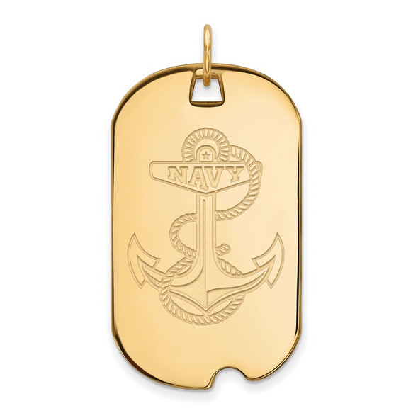 10k Gold LogoArt US Naval Academy Anchor Large Dog Tag Pendant