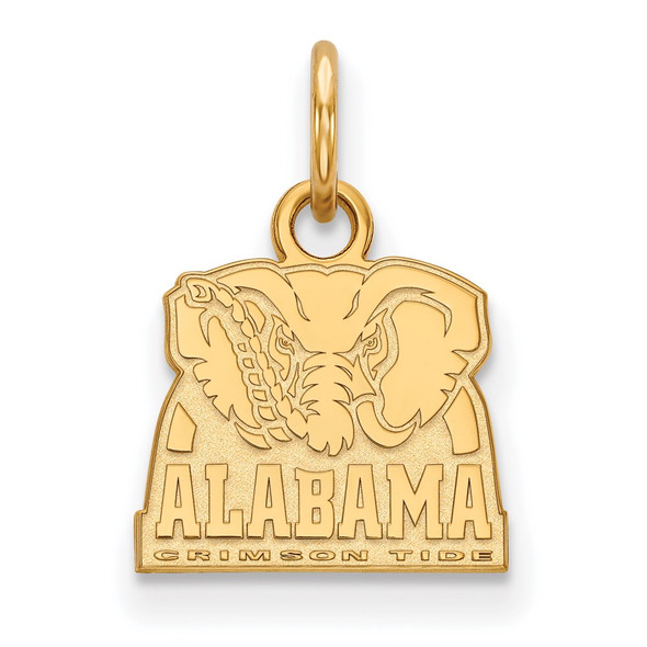 Sterling Silver Gold-plated LogoArt University of Alabama Elephant Extra Small Pendant