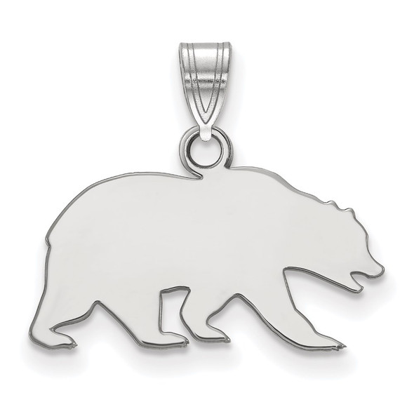 10k White Gold LogoArt University of California Berkeley Bear Small Pendant