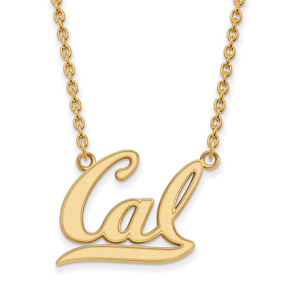 10k Gold LogoArt University of California Berkeley Large Pendant 18 inch Necklace