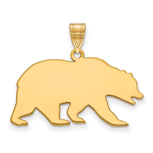 Sterling Silver Gold-plated LogoArt University of California Berkeley Bear Large Pendant