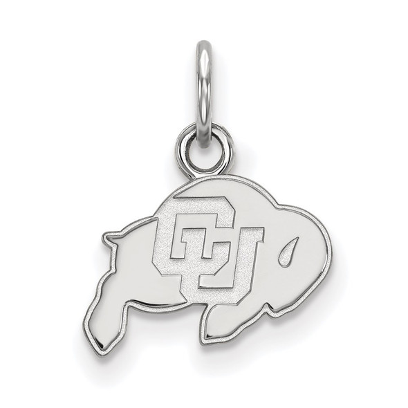 10k White Gold LogoArt University of Colorado Buffalo Extra Small Pendant