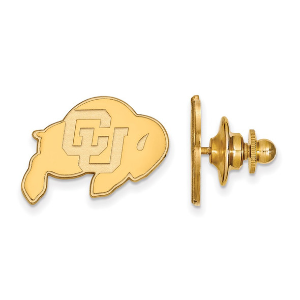 Sterling Silver Gold-plated LogoArt University of Colorado Buffalo Lapel Pin