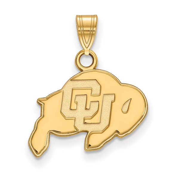 Sterling Silver Gold-plated LogoArt University of Colorado Buffalo Small Pendant