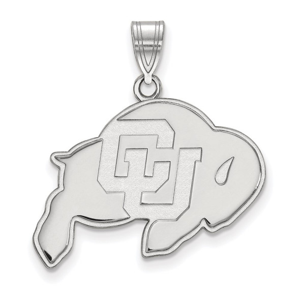 10k White Gold LogoArt University of Colorado Buffalo Large Pendant