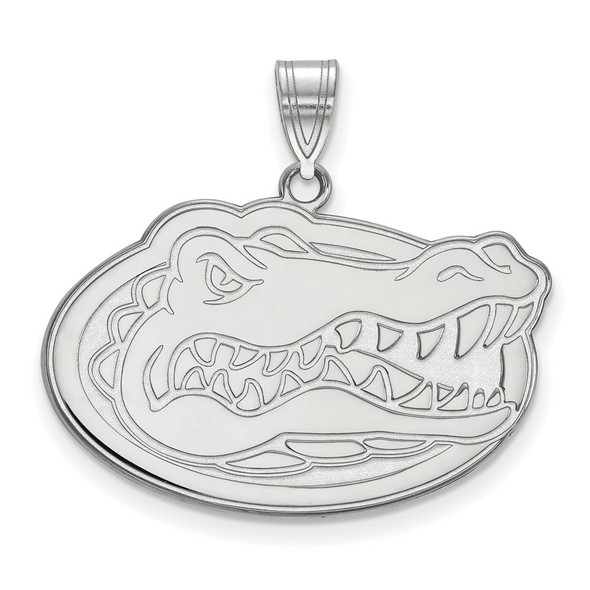 Sterling Silver Rhodium-plated LogoArt University of Florida Gator Large Pendant SS004UFL