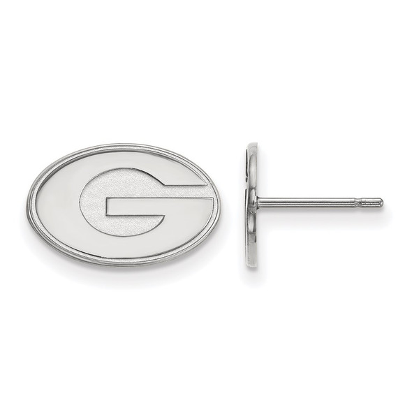 14k White Gold LogoArt University of Georgia Letter G Extra Small Post Earrings