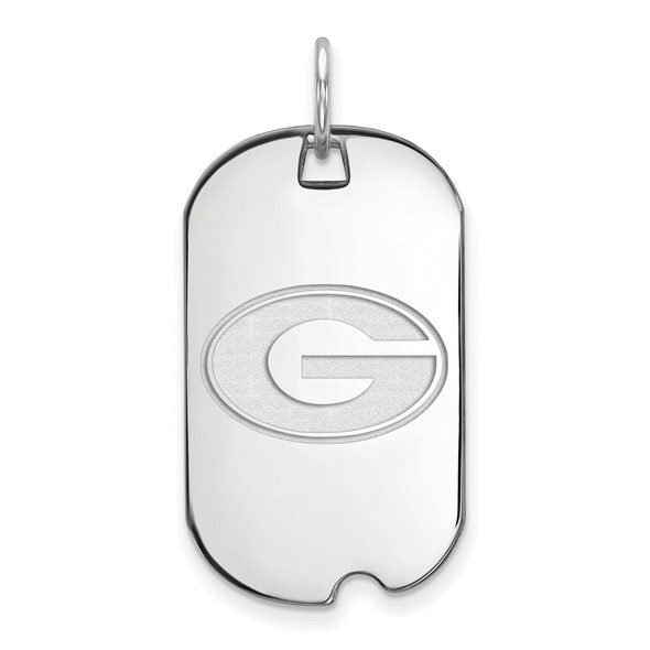 Sterling Silver Rhodium-plated LogoArt University of Georgia Letter G Small Dog Tag Pendant