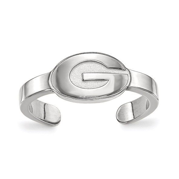 Sterling Silver Rhodium-plated LogoArt University of Georgia Letter G Toe Ring