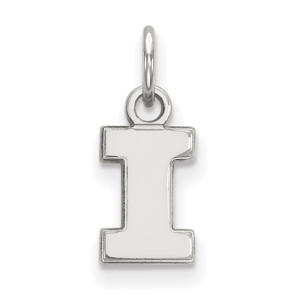 10k White Gold LogoArt University of Illinois Letter I Extra Small Pendant