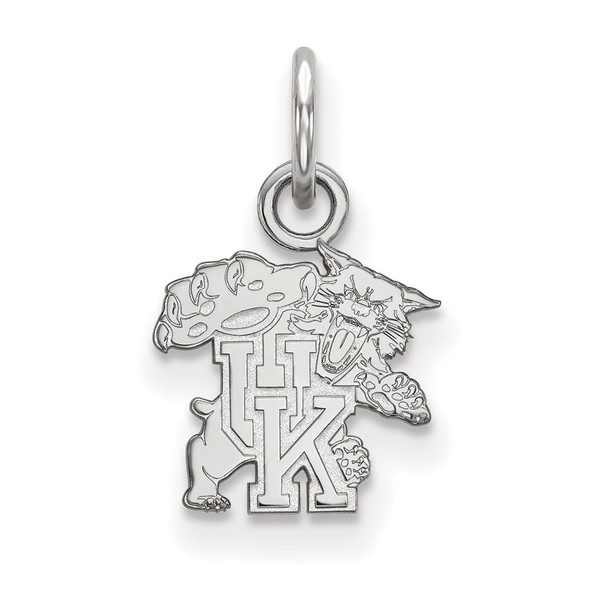 10k White Gold LogoArt University of Kentucky U-K Wildcat Extra Small Pendant