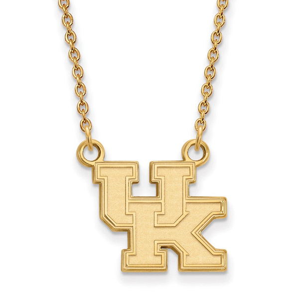 10k Gold LogoArt University of Kentucky U-K Small Pendant 18 inch Necklace