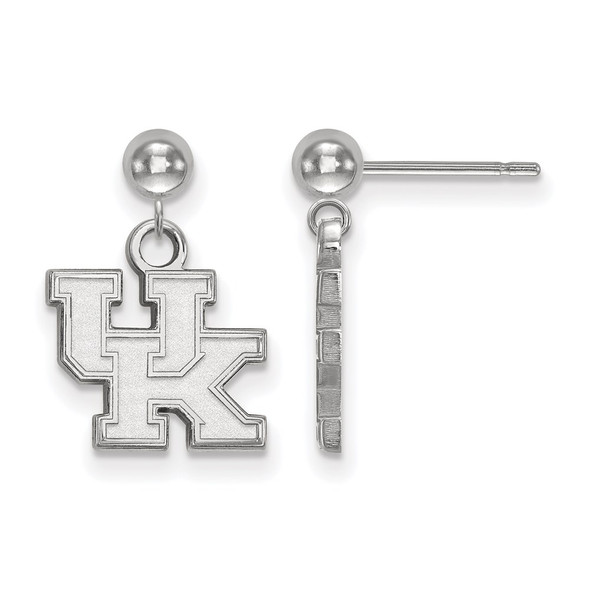 14k White Gold LogoArt University of Kentucky U-K Dangle Ball Post Earrings