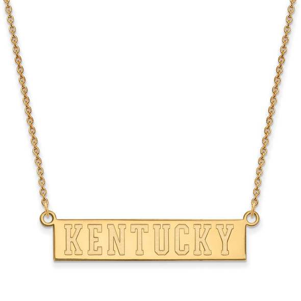 10k Gold LogoArt University of Kentucky Small Bar Pendant 18 inch Necklace