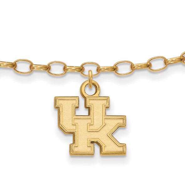 Sterling Silver Gold-plated LogoArt University of Kentucky U-K 9 inch Anklet