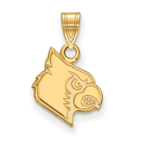 Sterling Silver Gold-plated LogoArt University of Louisville Cardinal Small Pendant