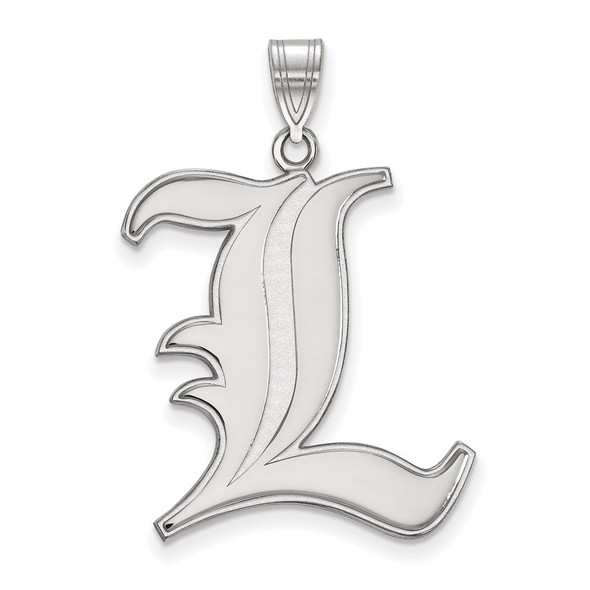 Sterling Silver Rhodium-plated LogoArt University of Louisville Letter L Extra Large Pendant