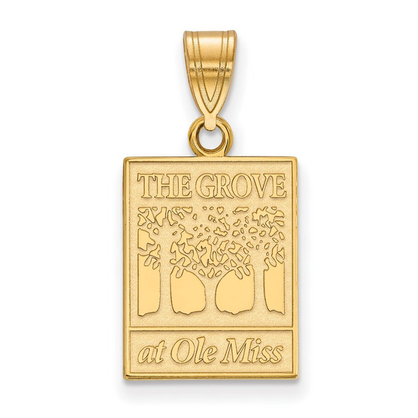 10k Gold LogoArt University of Mississippi The Grove at Ole Miss Medium Pendant